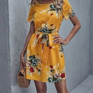 Summer yellow flower dress